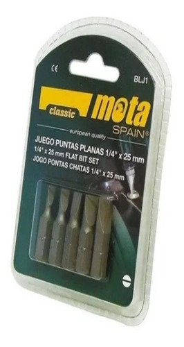 Juego Puntas Planas 1/4  X 25mm Mota -ism-