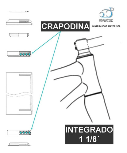 Imagen 4 de 7 de Crapodina Grapodina Direccion Bicicleta 1 1/8 Pulgada