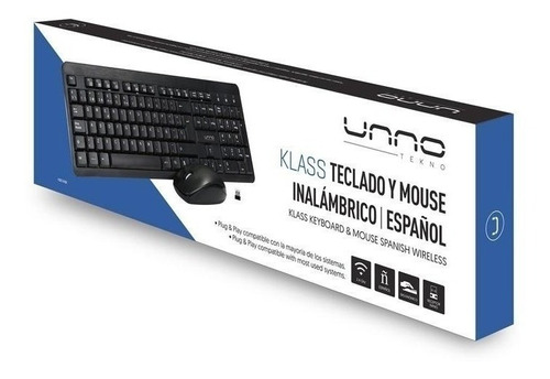 Teclado Y Mouse Inalámbrico Español Klass Kb6741bk