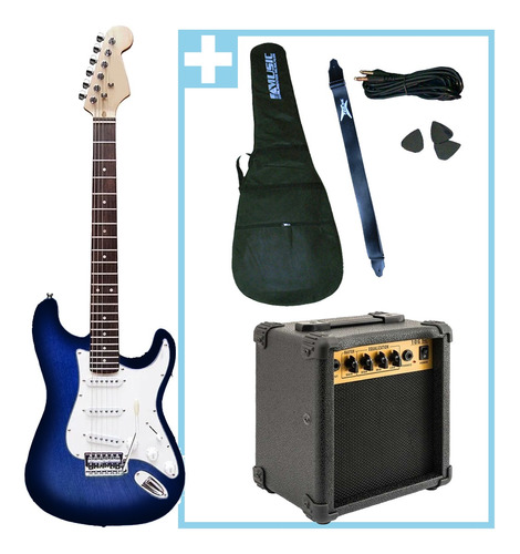 Combo Guitarra Electrica + Amplificador + Kit Accesorios