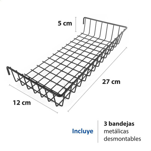 Imagen 4 de 8 de Cesto Canasto Organizador Metal Colgante Grande Baño Cocina