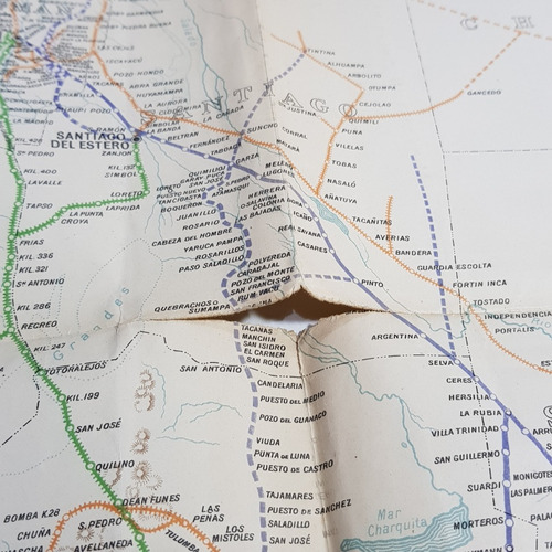 Antiguo Mapa Ferrocarril Arg Inglés 1912 Único Doc Mag 62098 (Usado)