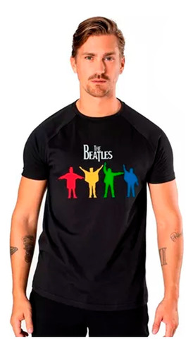 Polera Manga Corta Hombre The Beatles Help Full Color 