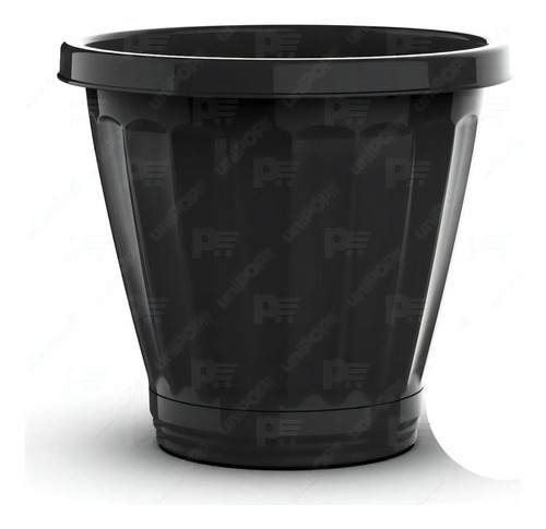 Vaso Cachepot P/ Plantas Temperos Flores C/ Prato N52 Cor Preto