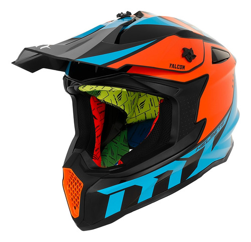 Casco Moto Mt Cross Atv Falcon Energy Interpose Brillo