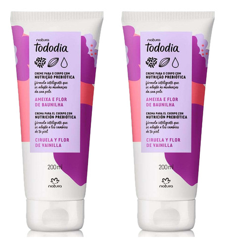  2 Creme Hidratante Ameixa E Flor De Baunilha 200ml Natura