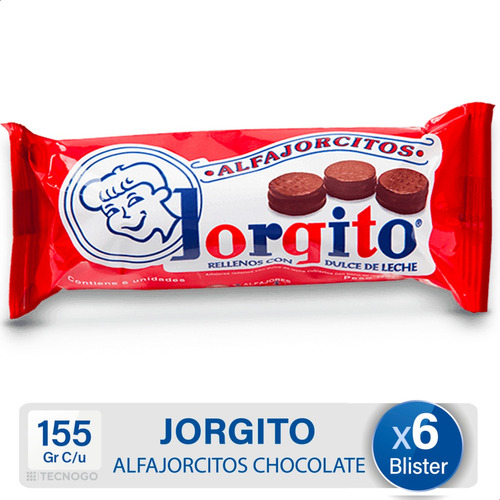 Mini Alfajor Jorgito Chocolate Dulce De Leche - X6 Blister