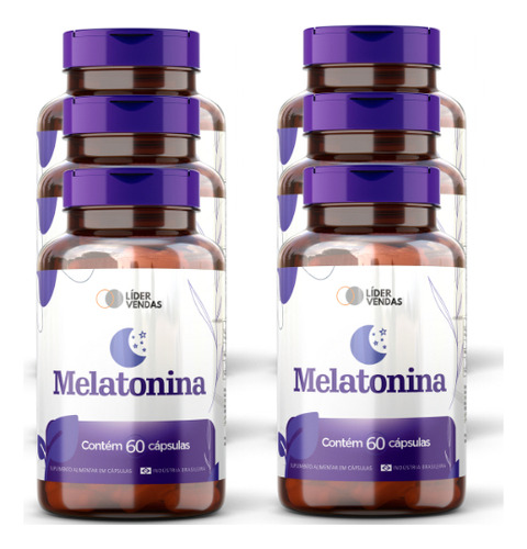 Melatonina - 60 Cápsulas 500mg Kit 6 Potes