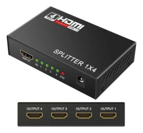 Multiplicador Splitter Hdmi 1 Entrada X 4 Salidas 1080p 1x4