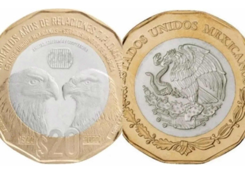 Moneda 20 Pesos Aguilas México Estados Unidos