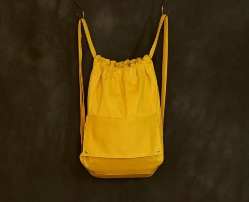 Mochila De Tiras (string) Em Sarja Amarela - Folias