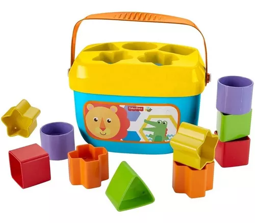 Brinquedo Fisher Price Bebê 1 Ano Balde Primeiros Blocos