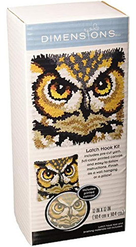 Dimensiones Arts And Crafts Owl Latch Hook Kit, 12''l X 12''