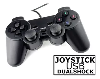 Joystick Pc Usb Analogico Dualshock Vibración Negro