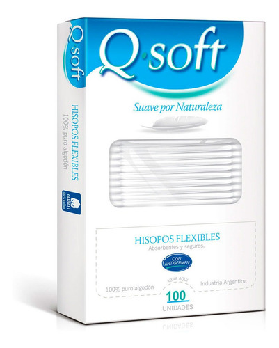 Q Soft Hisopos Flexibles De Algodon Caja X 100 Unidades