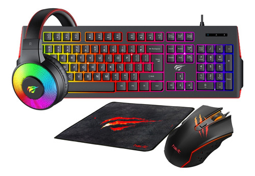 Combo Gamer Teclado Mouse , Pad Y Auriculares Gd6