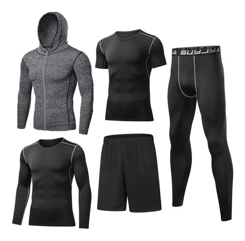 Buyjya Ropa Deportiva Hombre Gym 5p Compresión Conjunto