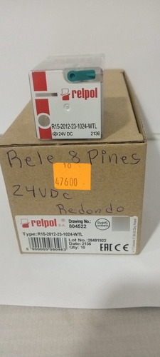 Relé 8 Pines 24vdc Redondo Marca Relpol 