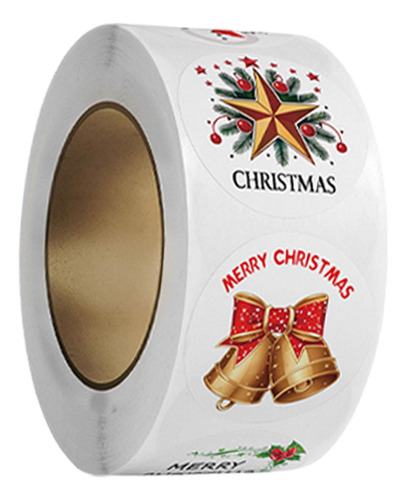 3 Rollo De 500 Pegatinas Navideñas Para Hacer Estilo B