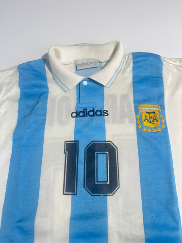 Camiseta Seleccion Argentina 1994 #10 Maradona M/larga T.1 (Usado)
