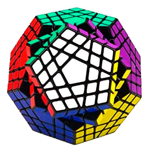 Gigaminx 5x5 Megaminx Dodecaedro (12 Caras) Sengso Original Base Negra Con Stickers Profesional Grande Avanzado Lógica Niño Adulto Difícil 12 Lados Pentagonal Estrella Imposible