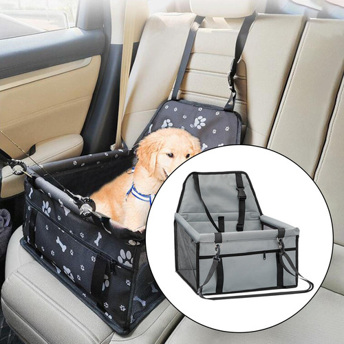 Asiento De Coche Para Perros, Cama, Cómodo Asiento De Gris