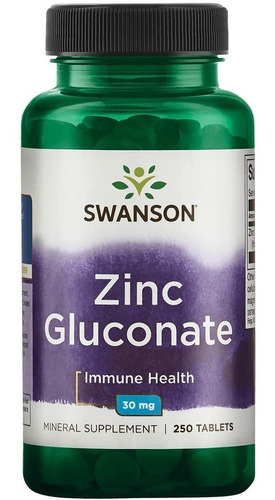 Vitaminas Americanas Zinc Gluconate 30 Mg. 250 Pastillas