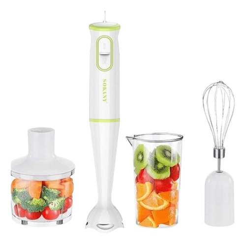 Mini Pimer Mixer Licuadora Batidora De Mano 4 En 1 - 400 W Color Blanco