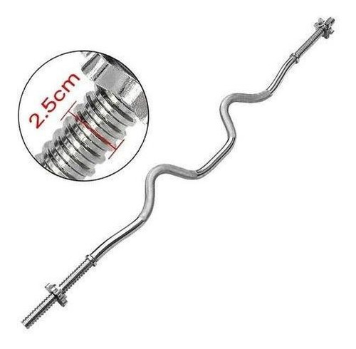 Barra Ez Curl com nozes, 25 mm x 100 cm, cor 52053
