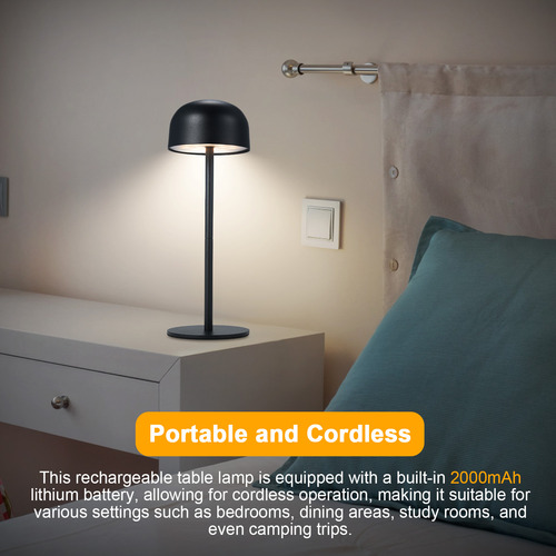 Mesa De Noche Led Con Control Táctil, Inalámbrica, Recargabl