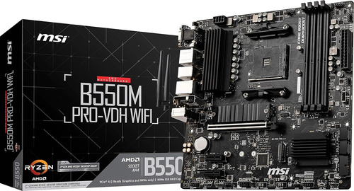 Placa Mãe Msi B550m Pro-vdh Wifi Ddr4 Socket Amd Am4 Chipset Preto