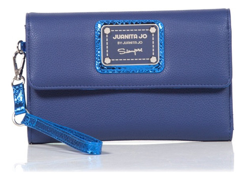 Billetera Grande Tipo Sobre Juanita Jo Dama Mujer Variantes Color Azul Diseño De La Tela Liso