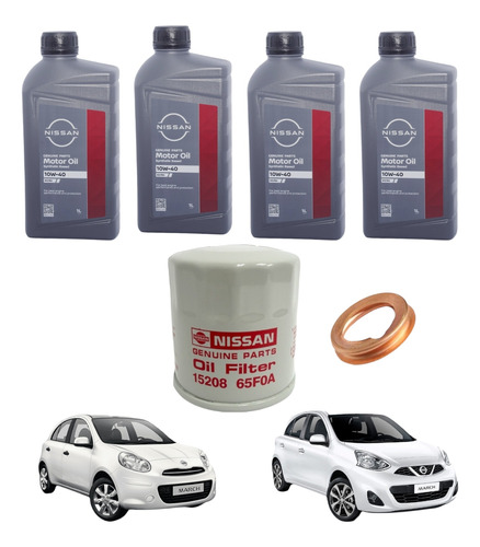 Kit Mantencion Cambio De Aceite Nissan March (original).