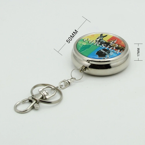 Cenicero Portátil De Bolsillo Tipo Reloj Llavero Inoxidable