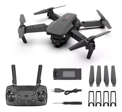 Cámara Infantil Drone E88 Para Principiantes Hd1080mp Wifi Color Negro Negro