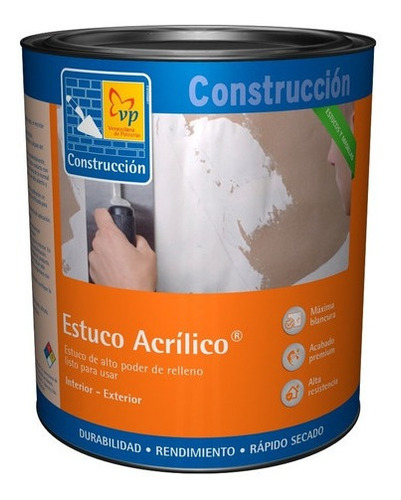 Estuco Acrilico Revestimiento 1/4 Galón Vp Construcción