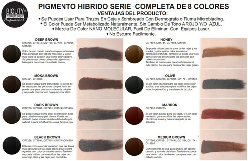 Pigmento Micropigmentacion Hibrido Biouty Honey 5ml