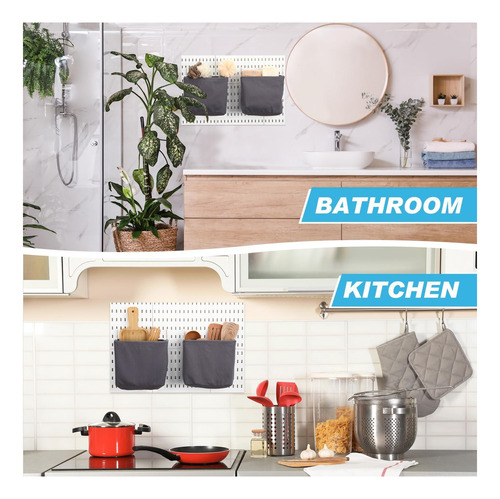 Vincreem 4 Pcs Pegboard Bolss Con Ganchos Cestas Tejidas De