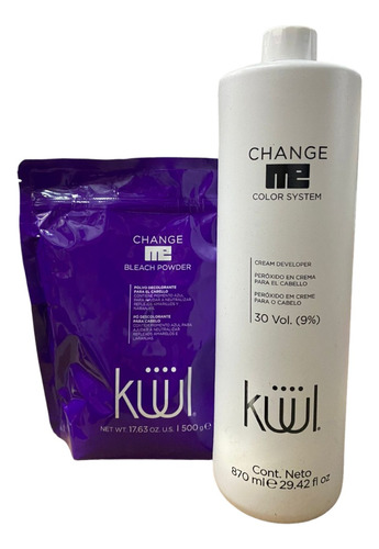  Polvo Decolorante Para El Cabello Kuul + Peróxido De 30vol Tono 30 vol