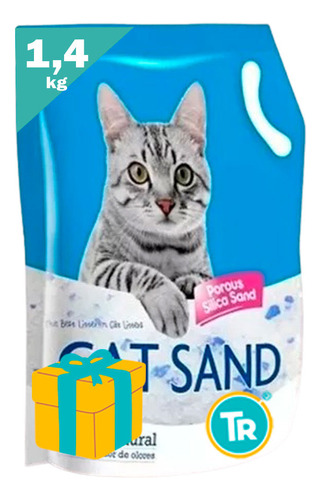 Sanitario Gato Silica Gel Sand Cat 1,4 Kg/3,8 Lts