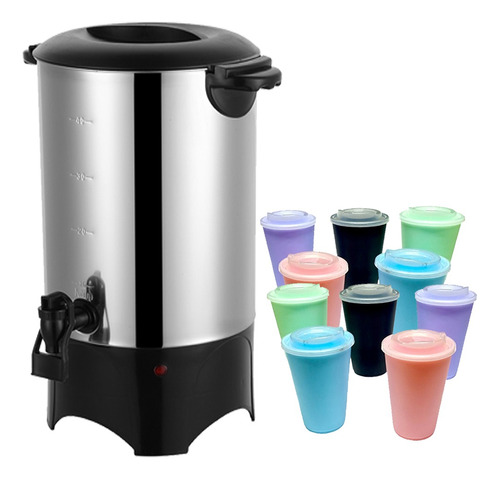 Cafetera Filtro +10 Vasos C/tapa Sikla Acero Inox 4 Lts Cb04