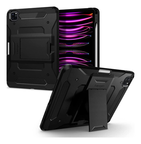 Case Spigen Tough Armor Pro iPad Pro 12.9 2022 / 2021 Color Negro