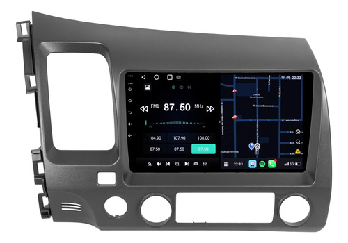 Multimidia Honda Civic G8 2007/2011 Android 14 4gb 64gb 9p