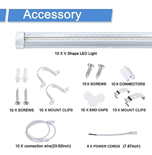 Lámpara Led De Taller Onlylux De 5 Pies, Conectable Con Luz