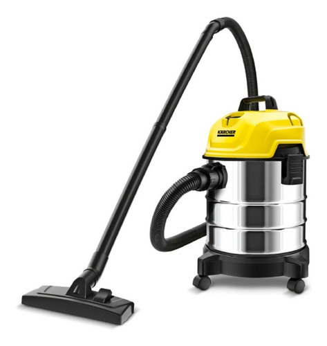 Imagen 2 de 4 de Aspiradora De tacho Kärcher WD 1S Classic 18L plateada, amarilla y negra 120V-127V 50Hz/60Hz