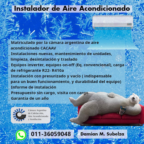 Instalador De Aire Acondicionado Matriculado, Zona Norte