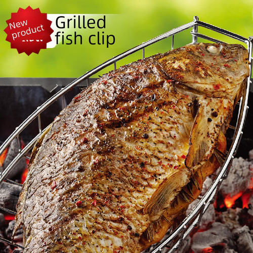 Clip De Pescado A La Parrilla Estante De Barbaco