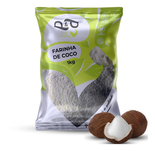 Farinha De Coco Pura Sem Glúten 1kg - P&p