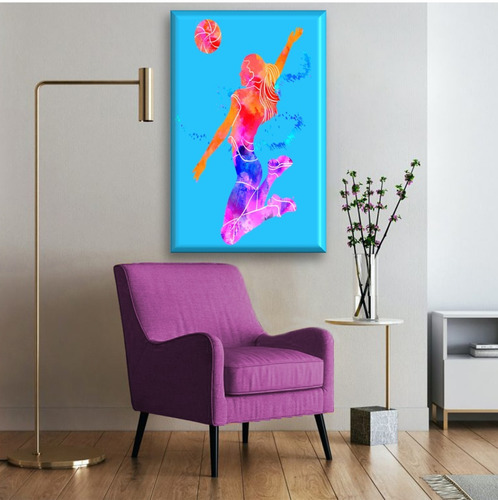 Cuadro Canva Decorativo Jugadora Voleibol 90x60 Cm