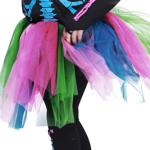 Imagen 7 de 10 de Disfraces De Funky Punky Esqueleto Halloween Para Niñas